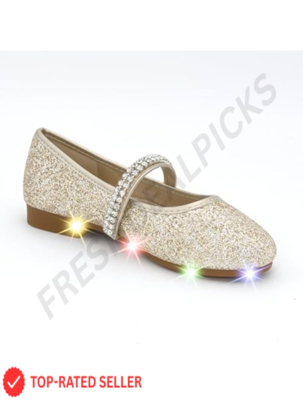 Light Up Toddler Little Girls Ballet Mary Jane Flats Dress Shoes - Picture 4 of 6